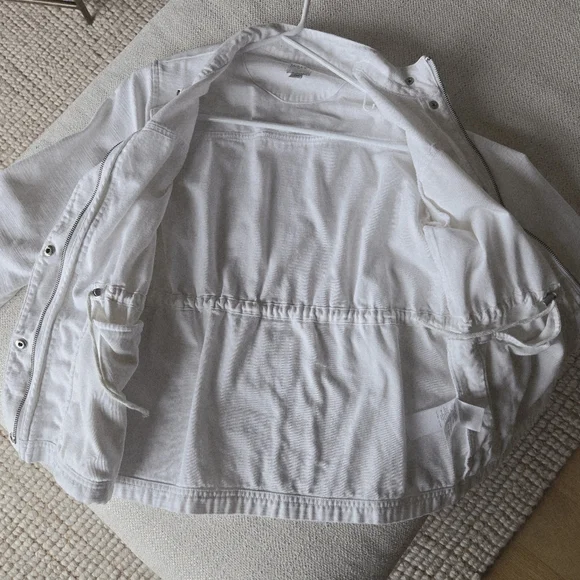 J.Crew white Utility jacket Cinch Drawstring PM Coastal Preppy Spring Summer EUC - Picture 13 of 15